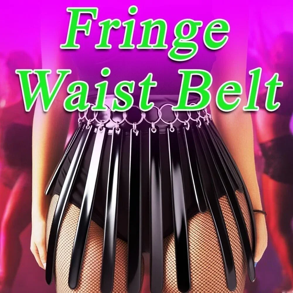 Fringe Leather Belt Women's Black Waist Body Accessories Fashion Rave